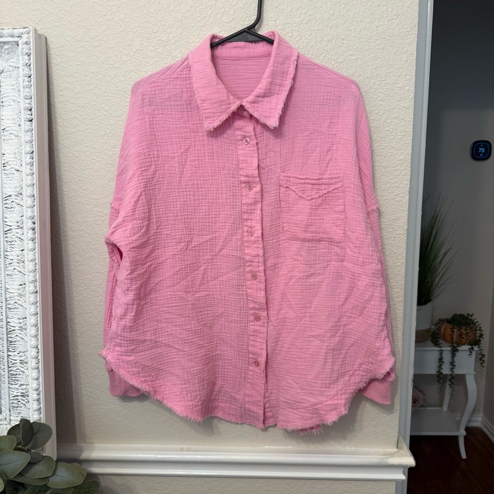 Pink Button-Up Shirt medium